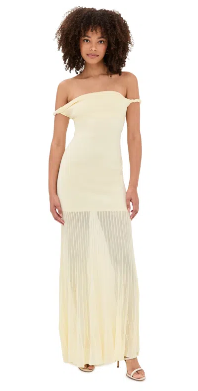 Sir Elia Off Shoulder Twist Dress Lemon Sorbet In Yellow