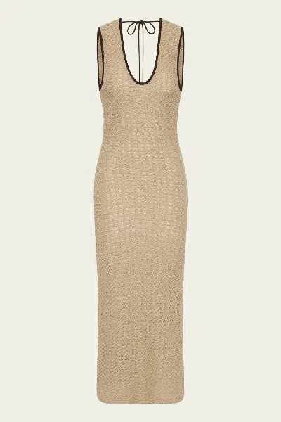Sir Ellinor Midi Dress In Light Beige In Brown