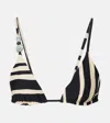 Sir Embellished Striped Bikini Top In Multi