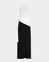 Sir Emery Two-tone Wrap-effect Jersey Maxi Dress In Black