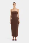 Sir Primrose Ruched Cotton Minidress In Chocolate