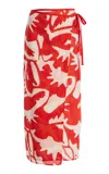 Sir . Exclusive Cotton Voile Maxi Wrap Skirt In Red