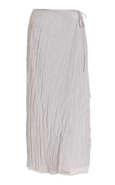 Sir Exclusive Ligera Wrap Midi Skirt In Silver