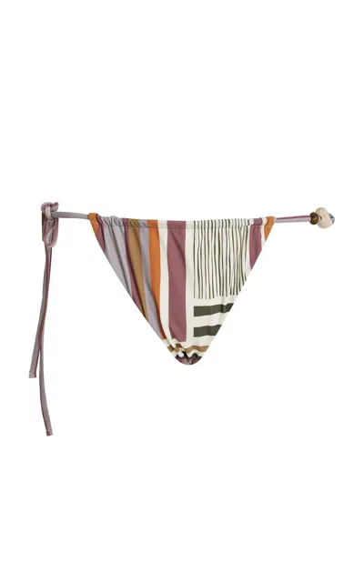 Sir Exclusive Lipari Beaded String Brief Bikini Bottom In Stripe