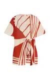 Sir Exclusive Riviera Calla Silk Crepe De Chine Mini Dress In Orange