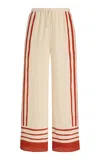 Sir Exclusive Riviera Calla Silk Crepe De Chine Pants In Orange