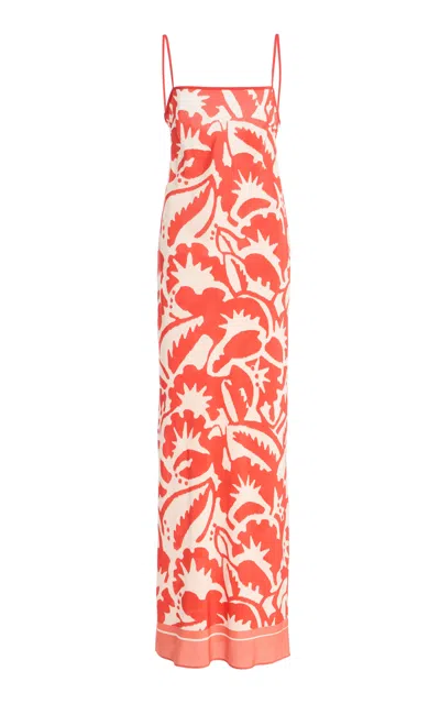 Sir . Exclusive Scarf-detailed Silk Crepe De Chine Maxi Dress In Red