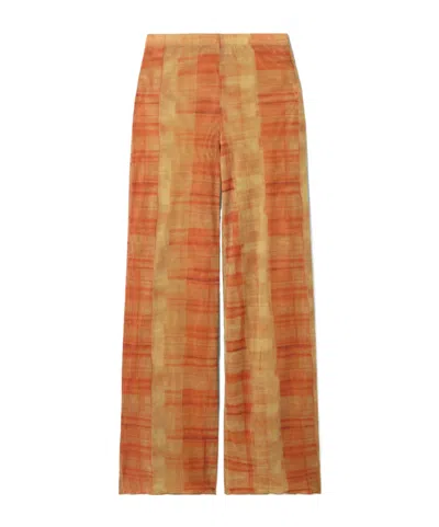 Sir Ferrera Checked Stretch-tulle Straight-leg Pants In Multi