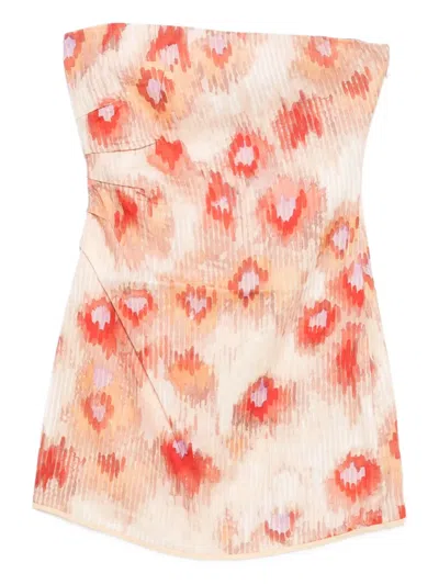 SIR FIORELLA FLORAL-PRINT STRAPLESS MINIDRESS