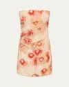 Sir Fiorella Strapless Mini Dress Petalo Lumina In Pink