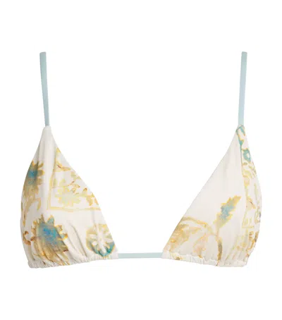 Sir . Floral Cecile Triangle Bikini Top In Brown
