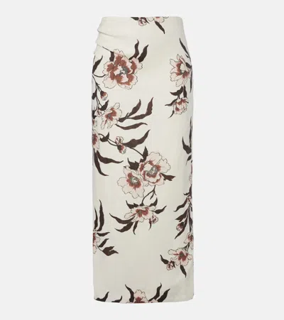 Sir Floral Linen Maxi Skirt In Multi