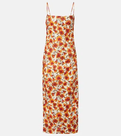Sir Floral Linen Midi Dress In Multi