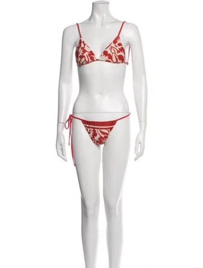 Pre-owned Sir Floral Print Bikini In Brown