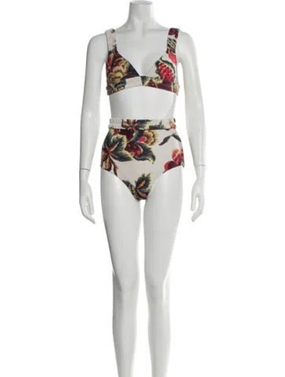 Pre-owned Sir Floral Print Bikini In Neutral