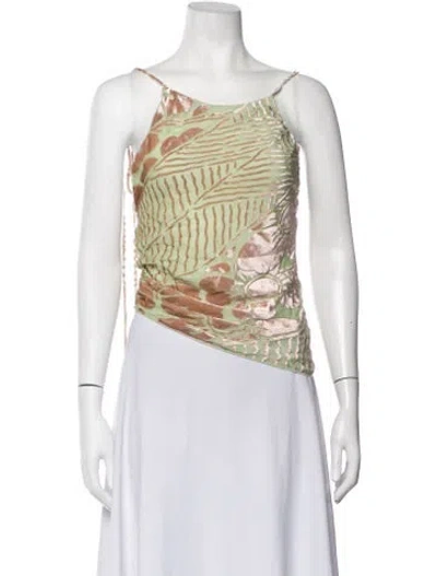 Pre-owned Sir Floral Print Halterneck Top W/ Tags In Green