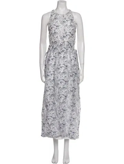 Pre-owned Sir Floral Print Long Dress In Blue