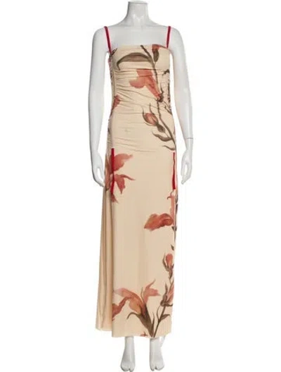 Pre-owned Sir Floral Print Long Dress In Neutral
