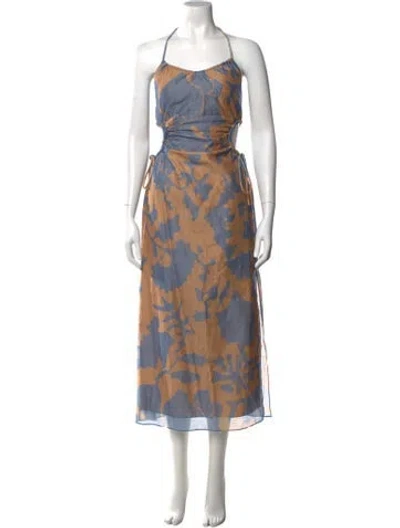 Pre-owned Sir Floral Print Long Dress In Neutral