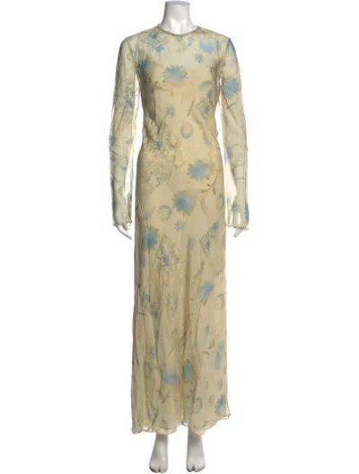Pre-owned Sir Floral Print Long Dress In Neutrals