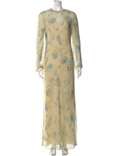 Pre-owned Sir Floral Print Long Dress In Neutrals