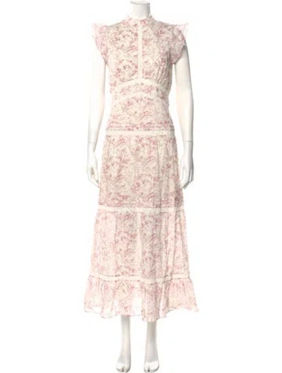 Pre-owned Sir Floral Print Long Dress In Pink