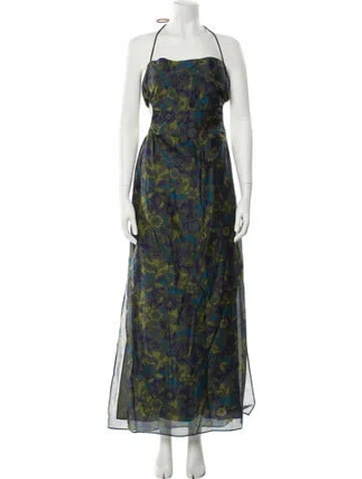 Pre-owned Sir Floral Print Long Dress W/ Tags In Green