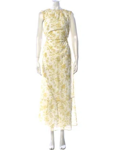 Pre-owned Sir Floral Print Long Dress In White