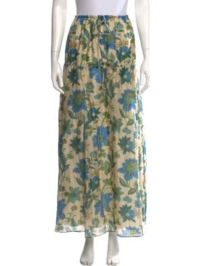 Pre-owned Sir Floral Print Long Skirt In Blue/neutrals