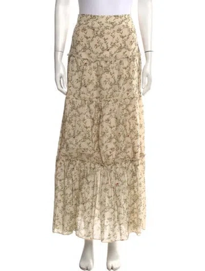 Pre-owned Sir Floral Print Long Skirt In Neutrals
