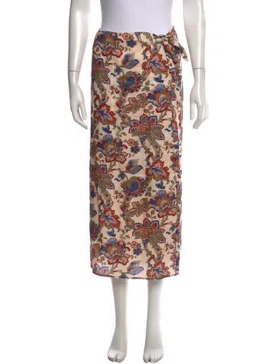 Pre-owned Sir Floral Print Long Skirt In Neutrals