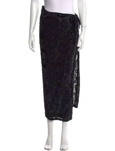 Pre-owned Sir Floral Print Long Skirt W/ Tags In Black