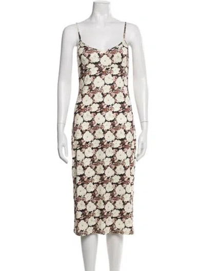 Pre-owned Sir Floral Print Midi Length Dress In Multi
