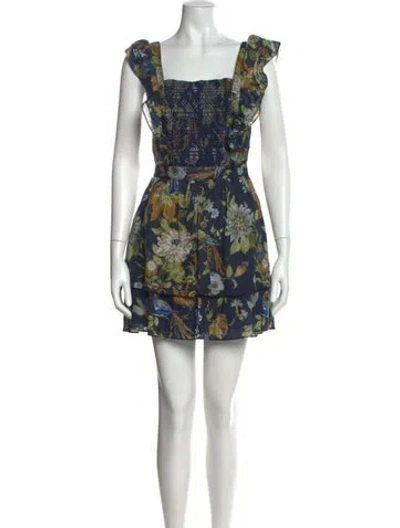 Pre-owned Sir Floral Print Mini Dress In Blue