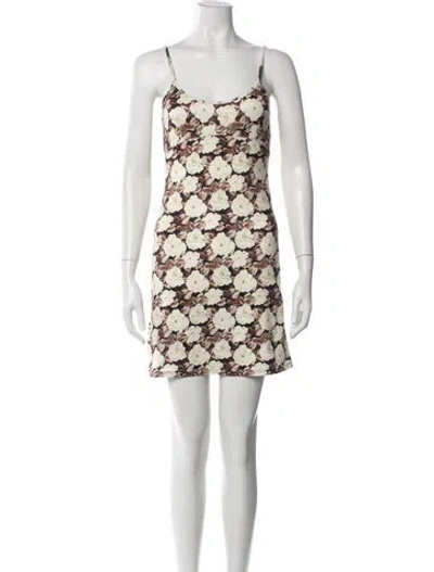 Pre-owned Sir Floral Print Mini Dress In Brown