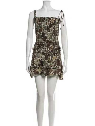 Pre-owned Sir Floral Print Mini Dress In Green