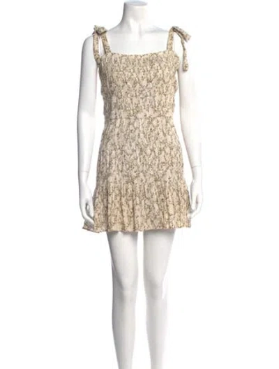 Pre-owned Sir Floral Print Mini Dress In Neutral