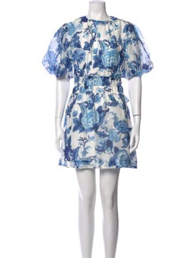 Pre-owned Sir Floral Print Mini Dress In White