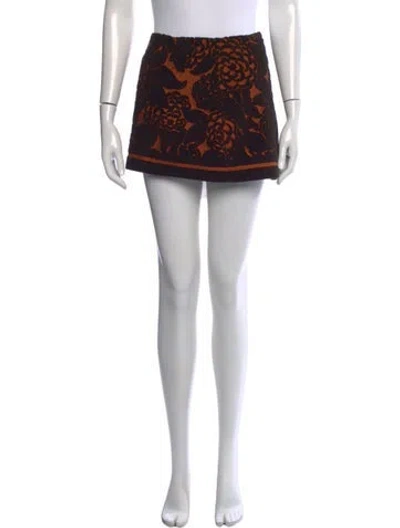 Pre-owned Sir Floral Print Mini Skirt In Black