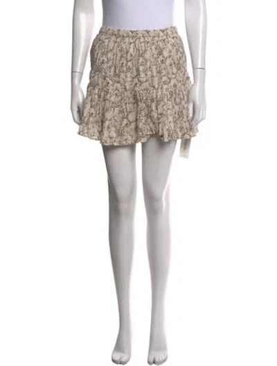 Pre-owned Sir Floral Print Mini Skirt In White