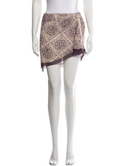 Pre-owned Sir Floral Print Mini Skirt In White