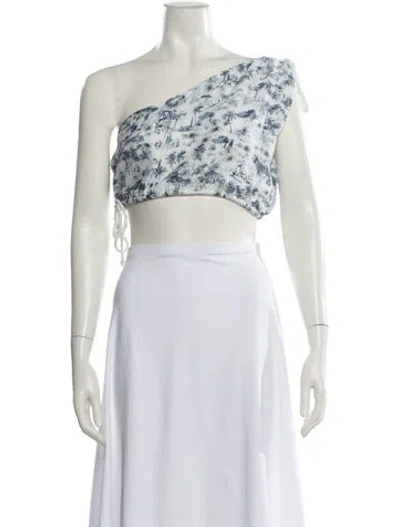 Pre-owned Sir Floral Print One-shoulder Crop Top In Multi