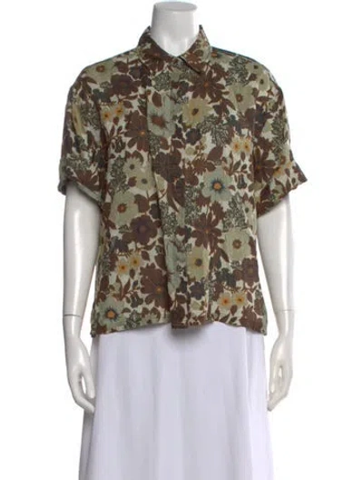 Pre-owned Sir Floral Print Short Sleeve Top In Multi