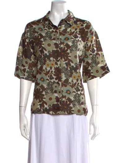 Pre-owned Sir Floral Print Short Sleeve Top In Multi