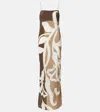 Sir Floral Printed Silk Satin Maxi Dress In Brown