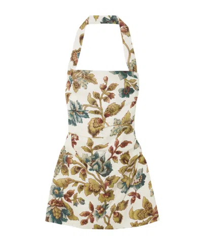 Sir Floral-print Linen Halterneck Mini Dress In Multi