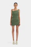 Sir Florent Twist Mini Dress In Forest Green