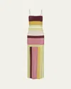 Sir Fontana Silk Slip Maxi Dress In Multi