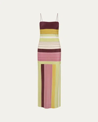 Sir Fontana Silk Slip Dress In Multi