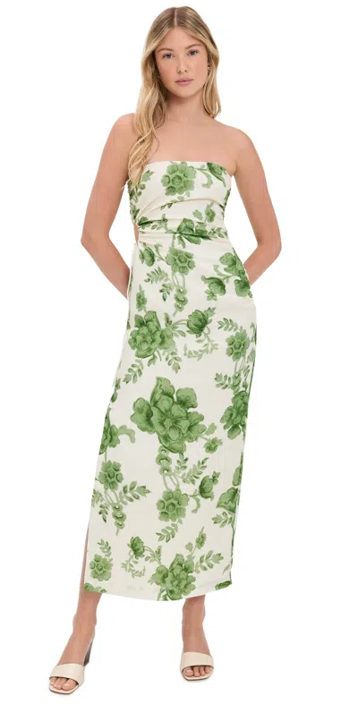 SIR GARDELLA STRAPLESS MIDI DRESS FRISA PRINT